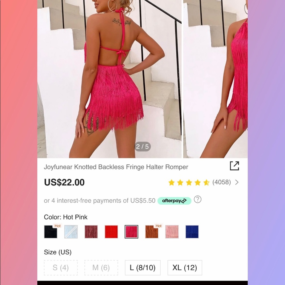 Sold out Pink Fringe Romper